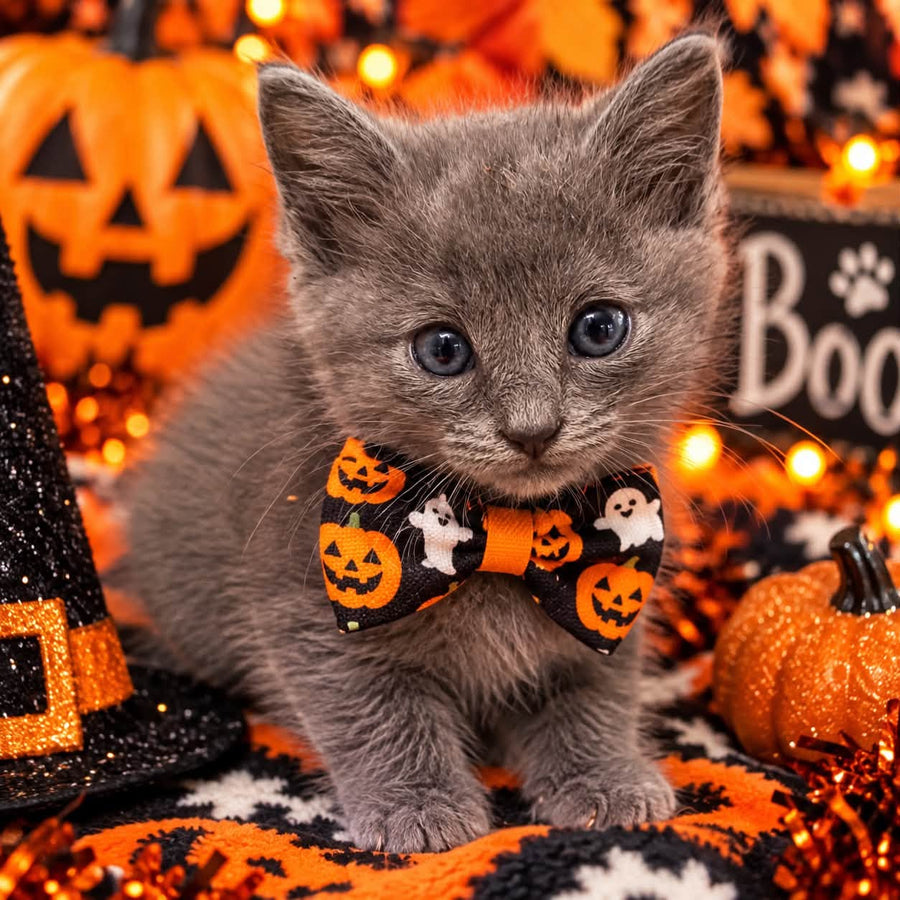 Kitten dressed up for Halloween
