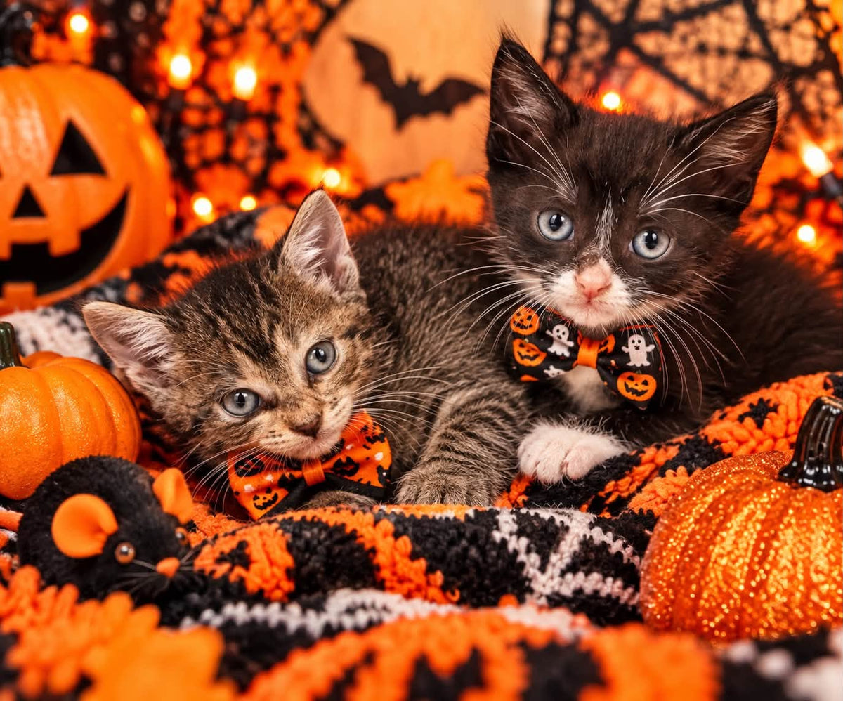 Kitten dressed up for Halloween